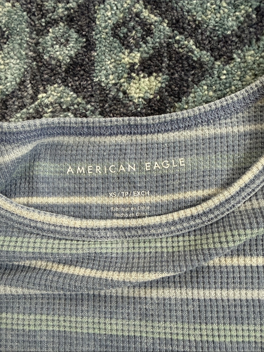 American Eagle Striped Knit Tee- Blue - Picture 2 of 3